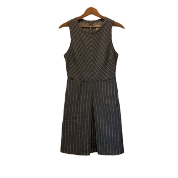 JCrew Women's Size 4 Sleeveless Career Wear Chevron Stripe One Piece Lined Dress - Picture 16 of 16